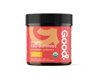 Organic CBD Gummies Strawberry Lemonade (10mg and 25mg) - Good Organics