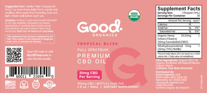 Tropical Bliss: Organic Full Spectrum CBD Tincture - Good Organics