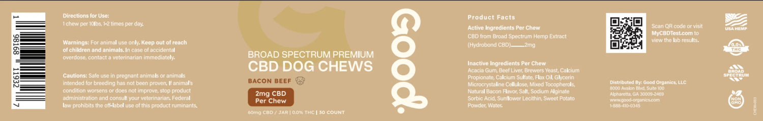 Broad Spectrum CBD Dog Chews - Good Organics