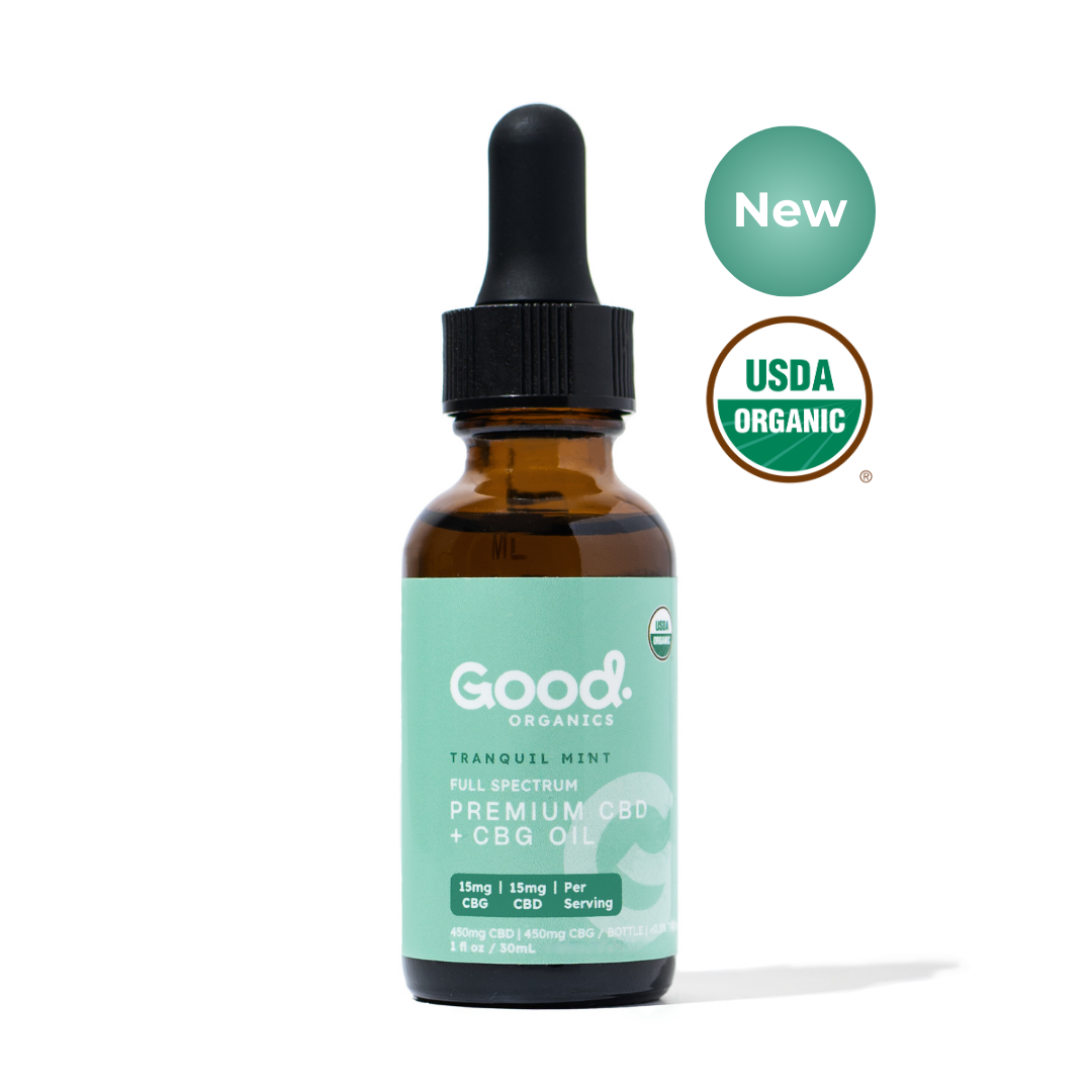 USDA ORGANIC TRANQUIL MINT CBD + CBG TINCTURE