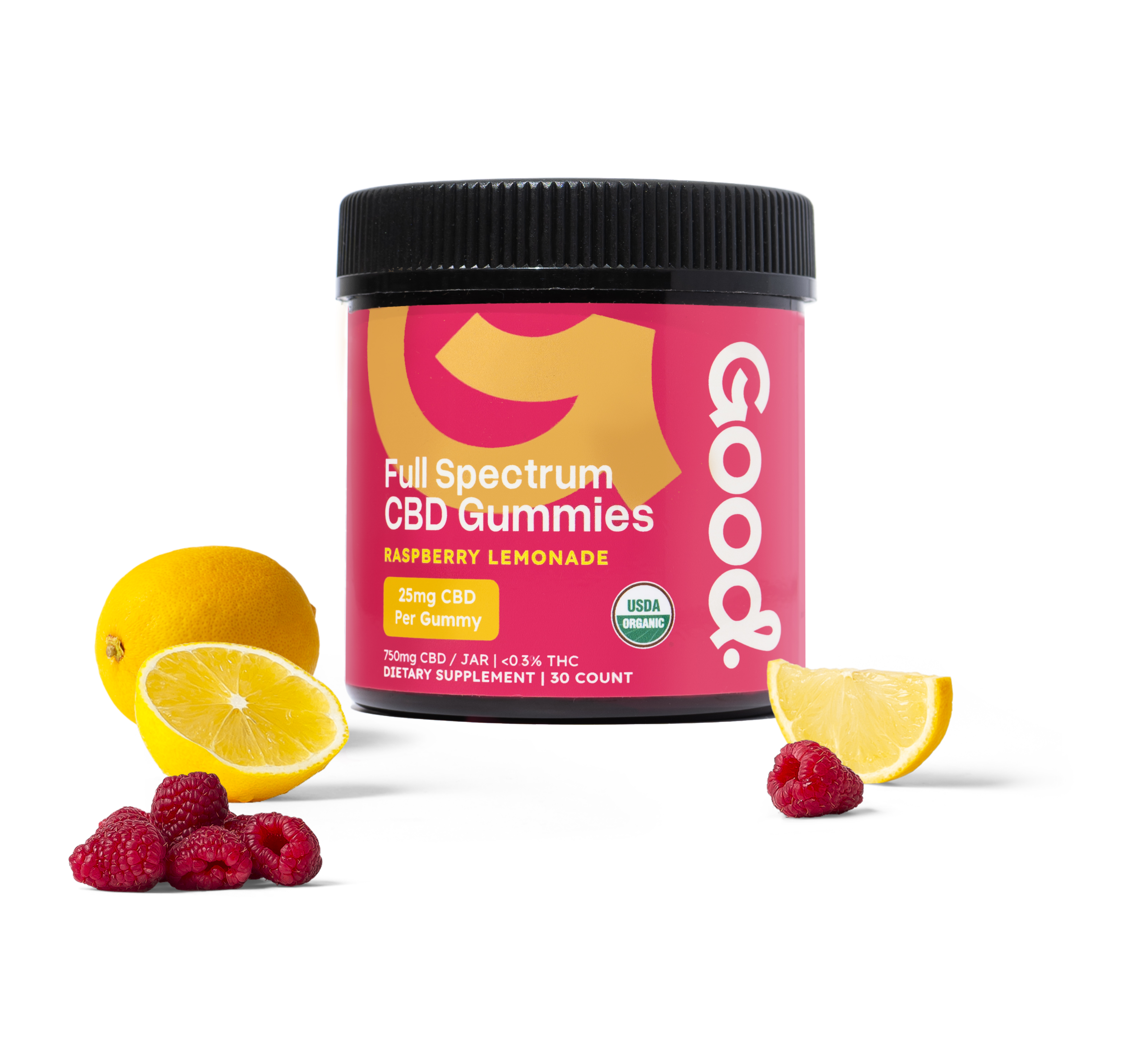 USDA ORGANIC RASPBERRY LEMONADE GUMMIES, 25MG